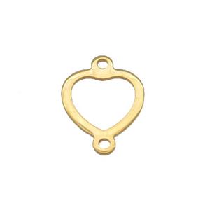 Stainless Steel Heart Connector Gold Plated, approx 13-18mm [SSB2279]