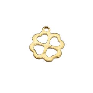 Stainless Steel Flower Pendant Gold Plated Flat, approx 11mm [SSB2280]