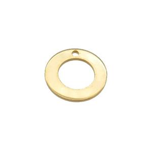 Stainless Steel Circle Pendant Gold Plated Flat, approx 12mm [SSB2281]