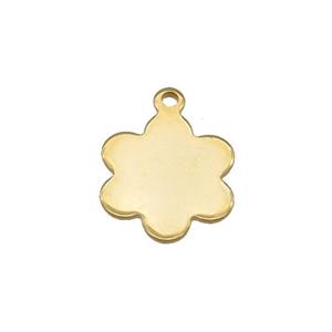 Stainless Steel Flower Pendant Gold Plated, approx 12mm [SSB2282]