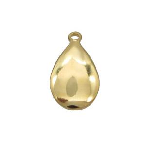 Stainless Steel Teardrop Pendant Gold Plated Flat, approx 8-12mm [SSB2284]