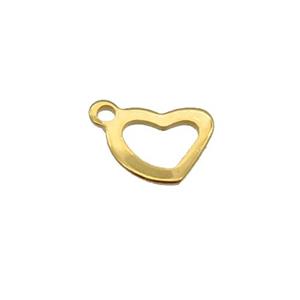 Stainless Steel Heart Pendant Gold Plated, approx 7-9mm [SSB2285]