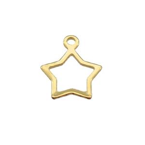 Stainless Steel Star Pendant Gold Plated, approx 11mm [SSB2287]