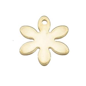 Stainless Steel Flower Pendant Gold Plated, approx 15mm [SSB2294]