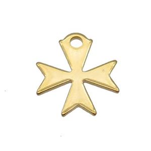 Stainless Steel Flower Pendant Gold Plated, approx 13-15mm [SSB2296]