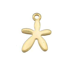 Stainless Steel Flower Pendant Gold Plated, approx 10-12mm [SSB2297]