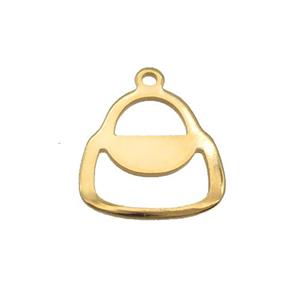 Stainless Steel Bag Pendant Gold Plated, approx 15mm [SSB2299]