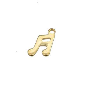 Stainless Steel Musicalnote Pendant Gold Plated, approx 7-9mm [SSB2300]