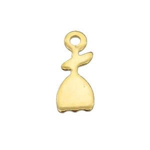 Stainless Steel Skirt Pendant Gold Plated Flat, approx 6-15mm [SSB2301]