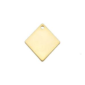 Stainless Steel Rhombic Pendant Gold Plated, approx 13-16.5mm [SSB2306]
