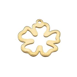 Stainless Steel Flower Pendant Gold Plated, approx 18mm [SSB2307]