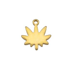 Stainless Steel Mapleleaf Pendant Gold Plated, approx 10mm [SSB2311]