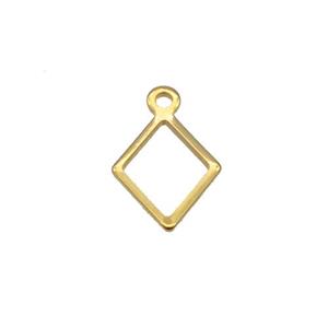 Stainless Steel Rhombic Pendant Gold Plated, approx 9-11mm [SSB2313]