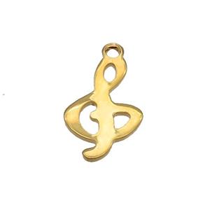 Stainless Steel Musicalnote Pendant Gold Plated, approx 8-12mm [SSB2317]