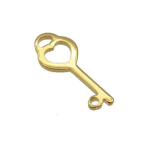 Stainless Steel Key Pendant Gold Plated, approx 10-22mm [SSB2320]