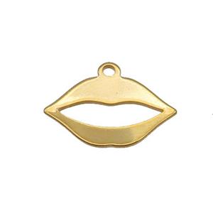 Stainless Steel Lip Charm Pendant Gold Plated, approx 10-17mm [SSB2321]