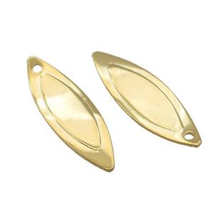 Stainless Steel Marquise Oval Pendant Gold Plated, approx 9-27mm [SSB2324]