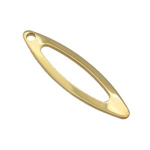 Stainless Steel Marquise Oval Pendant Gold Plated, approx 7-25mm [SSB2325]