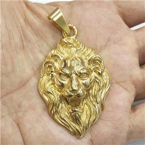 Stainless Steel Lion Pendant Gold Plated, approx 36-49mm [SSB2328]
