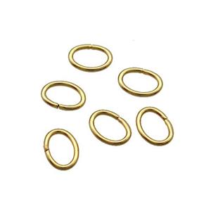 Stainless Steel JumpRing Oval Gold Plated, approx 5x8mm [SSB2330-5X8MM]