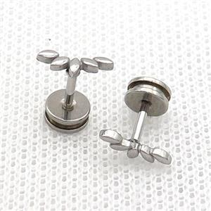 Raw Stainless Steel Stud Earrings, approx 10mm [SSB2335]