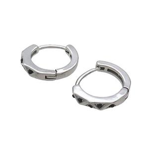 Raw Stainless Steel Hoop Earrings, approx 14mm dia [SSB2383]