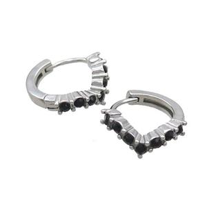Raw Stainless Steel Hoop Earrings Pave Rhinestone, approx 14mm dia [SSB2388]