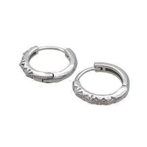 Raw Stainless Steel Hoop Earrings, approx 14mm dia [SSB2414]