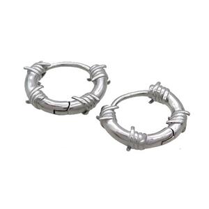 Raw Stainless Steel Hoop Earrings, approx 14mm dia [SSB2415]