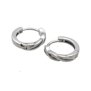 Raw Stainless Steel Hoop Earrings, approx 14mm dia [SSB2420]