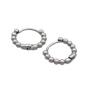 Raw Stainless Steel Hoop Earrings, approx 14mm dia [SSB2424]