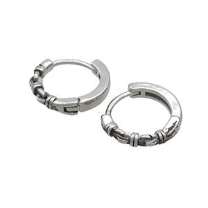 Raw Stainless Steel Hoop Earrings, approx 14mm dia [SSB2425]
