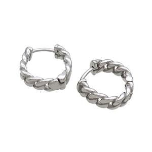 Raw Stainless Steel Hoop Earrings, approx 14mm dia [SSB2429]