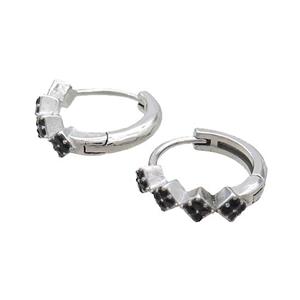 Raw Stainless Steel Hoop Earrings Pave Rhinestone, approx 14mm dia [SSB2442]