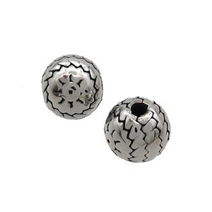 Stainless Steel Round Beads Antique Silver, approx 8mm [SSB2688]