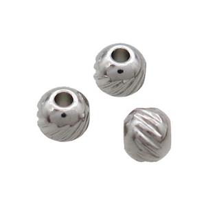 Raw Stainless Steel Round Beads, approx 4mm [SSB2694]