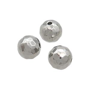 Raw Stainless Steel Beads Faceted Round, approx 8mm [SSB2701]