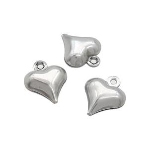 Raw Stainless Steel Heart Pendant, approx 9mm [SSB2703]