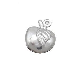 Raw Stainless Steel Apple Pendant, approx 11-14mm [SSB2704]