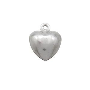 Raw Stainless Steel Heart Pendant, approx 9.5mm [SSB2708]