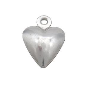 Raw Stainless Steel Heart Pendant, approx 9-9.5mm [SSB2709]