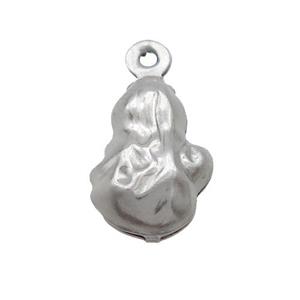 Raw Stainless Steel Cabbage Pendant, approx 8-12mm [SSB2710]
