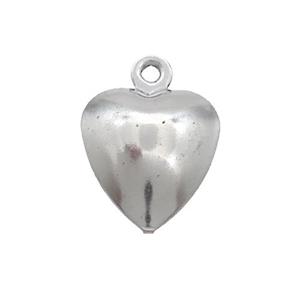 Raw Stainless Steel Heart Pendant, approx 9-10.5mm [SSB2711]