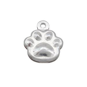 Raw Stainless Steel Paw Pendant, approx 10mm [SSB2712]