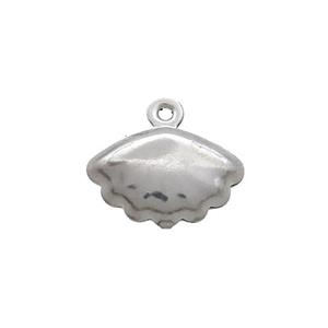 Raw Stainless Steel Pendant Sea Shell, approx 8.5-13mm [SSB2714]