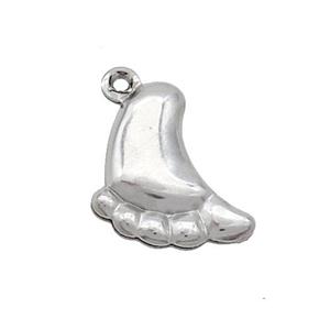 Raw Stainless Steel Barefoot Charm Pendant, approx 12-14mm [SSB2716]