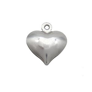 Raw Stainless Steel Heart Pendant, approx 11mm [SSB2721]
