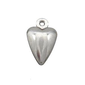 Raw Stainless Steel Heart Pendant, approx 11-15mm [SSB2729]