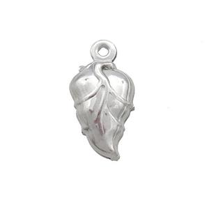 Raw Stainless Steel Leaf Pendant, approx 8-12mm [SSB2732]