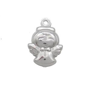 Raw Stainless Steel Angel Pendant Fairy, approx 10-12mm [SSB2733]